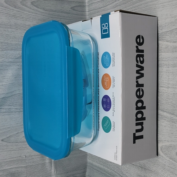 Tupperware Premiaglass Containor 1L Peacock New - Picture 7 of 14